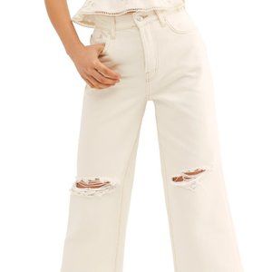 Free People Distressed Cropped Denim